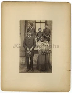 Sioux Indian Family - Scarce Oversized 19th Century Mounted Albumen Photograph - Picture 1 of 2