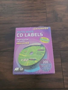 Stomper CD Etiketten Matt Weiß Standard Vollständig 200 Stück Neu - Bild 1 von 2