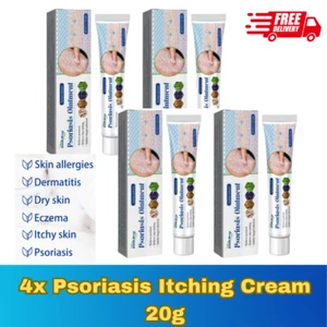 4x Psoriasis Dermatitis Eczema Natural Cream Skin Treatment Care Tube Ointment - Picture 1 of 11