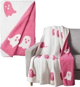 Reversible Super Soft Flannel Blanket Halloween Ghost Couch Sofa Bed Blankets - Picture 1 of 14