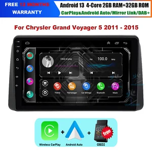 9" Android Autoradio CarPlay GPS BT DAB+ Für Chrysler Grand Voyager 5 2011-2015 - Bild 1 von 22