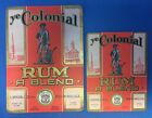 Ye Colonial Rum Minute Man Boston Mass Bottle Label Original Vintage