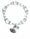 I Love Football Charm Bracelet - Crystal Stretch Bracelet by Hidden Hollow Beads