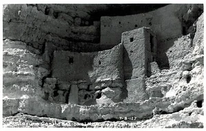RPPC, Montezuma Castle National Monument, Near Camp Verde,AZ.Pueblo Indians,c.1950 - Bild 1 von 2