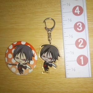 Llavero acrílico A52404 Servamp Tanaka golpe + insignia de lata Tsubaki - Imagen 1 de 3