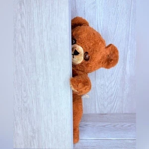 Vintage knickerbocker brown music box teddy bear plush toy retro Collectible - Picture 1 of 16