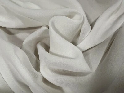 Stretch georgette woven dress fabric, per metre - plain - off white - Image 1 of 3