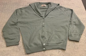 Dalton Sweater Women XS Green Cashmere True VTG 50s Knit Cardigan 3/4 Sleeve - Picture 1 of 8