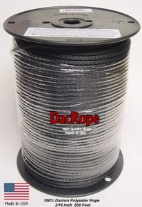 100 % Dacron Polyester Antenne Stützseil, 500' 3/16" KOSTENLOSER VERSAND!! - Bild 1 von 2