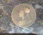 1899 One Penny Veiled Head Queen Victoria  #
