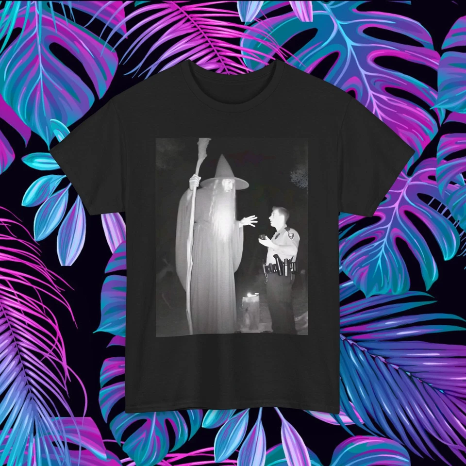 Gandalf Police Officer cop Funny Lord of the rings shirt Black unisex - Image 1 of 1