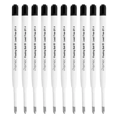 WESTCOTT Kugelschreiberminen Nachfüllpack Schwarz 10 Stück Kulimine Ersatzmine 1,4 mm