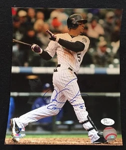 CARLOS GONZALEZ Signed COLORADO ROCKIES 8x10 Photo - JSA COA INSCRIBED!!! - Picture 1 of 4