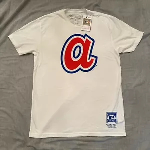 Atlanta Braves Mitchell & Ness Shirt Mens Large Throwback T-Shirt Cooperstown - Picture 1 of 10