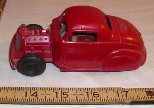 MARX FORD HOT ROD V8 EIGHT CAR PLASTIC TOY 1950s RED - Picture 1 of 5