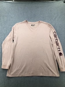 Carhartt Long Sleeve Crew Neck T Shirt Loose Fit Lt Pink Men’s SIZE XL Graphics - Picture 1 of 5