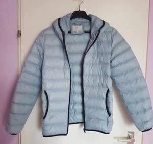 super leichte Damen Jacke Übergangsjacke Daunen Gr. M, hellblau, gebraucht/gut! - Bild 1 von 4