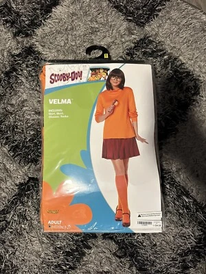 Scooby Doo Velma Adult Womens Size MEDIUM Costume SHIRT/SKIRT/SOCKS/GLASSES - Image 1 of 3
