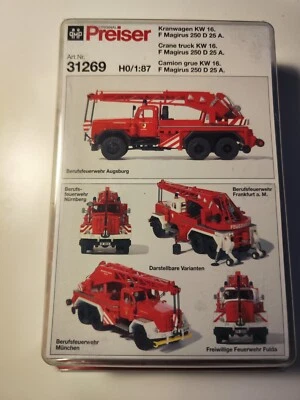 Preiser 31269 Kranwagen KW16 F Magirus 250 D25A Bausatz NEU,OVP,ungebaut,1:87 - Bild 1 von 2