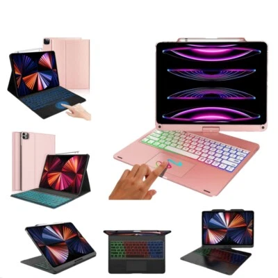 For iPad Pro 12.9 4th/5th/6th Gen 360 Rotate Backlit Keyboard Case w/ Touchpad - Image 1 of 4