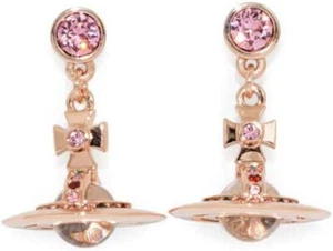 Vivienne Westwood NEW PETITE ORB EARRINGS PINK GOLD 62020032-G002 (724537B-3) - Picture 1 of 3
