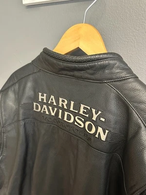 Harley Davidson Men's 3XL Tall Coat Black 3 in 1 Leather Motorcycle Biker Jacket - Image 1 of 4