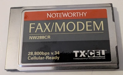 Noteworthy Data Fax Modem NW288CR PCMCIA 28,800/14,400 v.3.4 - Image 1 of 2