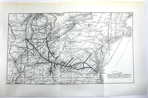 Chesapeake & Ohio Lines - Original 1941 Railroad System Map by Poole Bros. - Picture 1 of 3