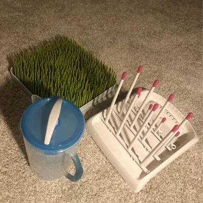 2 estantes de secado de biberones boon, munchkin y 1 dr jarra de mezcla de fórmula marrón 40 oz Foto 1 de 4