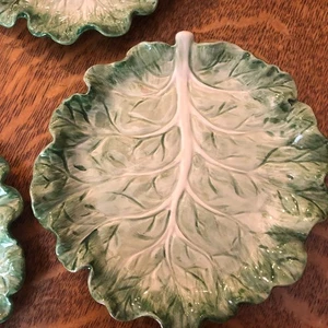 SET OF 4 FITZ & FLOYD IRONSTONE LEAF PLATES 7" X 6.5" - Picture 1 of 8