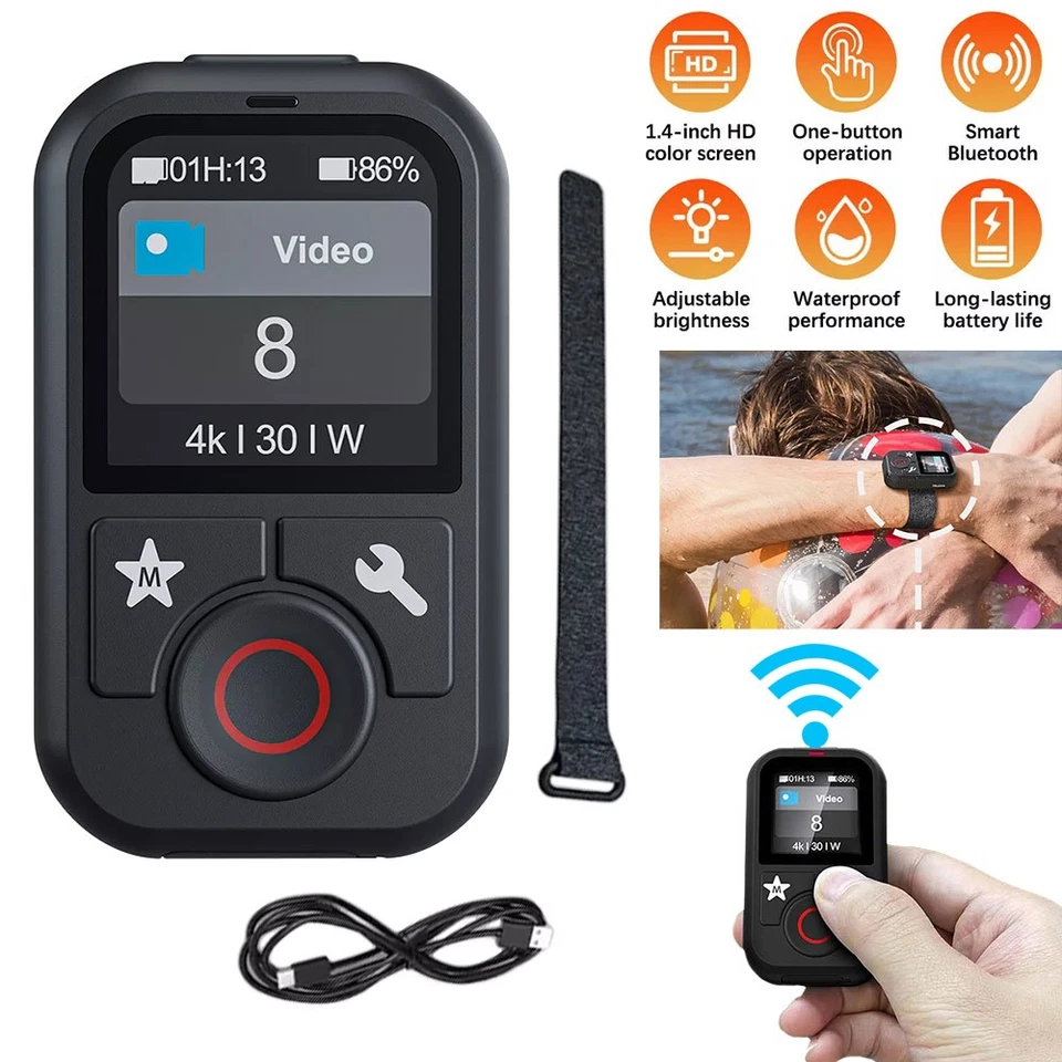 60M Kabellos Bluetooth Fernbedienung für GoPro Hero 13/12/11/10/9/MAX Kamera - Bild 1 von 4