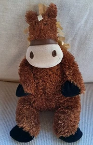 JELLYCAT Bunglie Horse Pony Plush Brown Stuffed Animal Ribbon Mane & Tail 16" - Picture 1 of 6