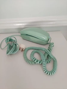 Western Electric Teal Green Blue Trimline Telephone Desk Rotary Phone Untested - Picture 1 of 7