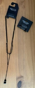 Simply Vera Wang Set Halskette & Ohr Krabbel gekrönte Herzen, schwarz, neu - Bild 1 von 17