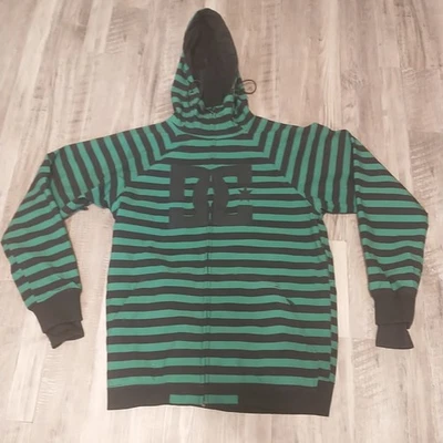 DC Shoes Men Jacket M Green Black  Snowboarding Logo Hooded Fleece Thumbholes - Image 1 of 4