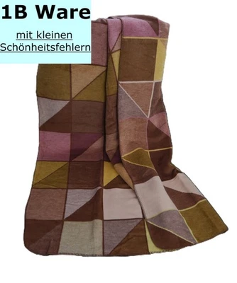 Kuscheldecke 150x200 cm Baumwolle Dralon Biederlack Wohndecke braun beere 1b - Bild 1 von 4