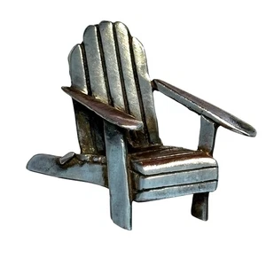 Signierte 925 Silber Brosche Unikat Adirondack Chair Motiv Strand Bauernhof Landhaus Kern - Bild 1 von 6