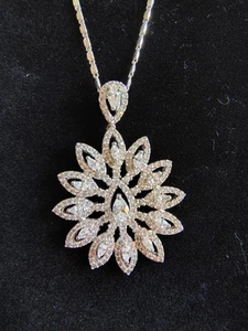 Collar De Colección Circonita Cúbica Tono Plata Glamoroso Brillante Boda Baile de graduación Elegante - Imagen 1 de 8