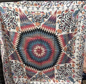 "Bufanda de Colección Smithsonian Institution 45"" Geométrica Floral Borde Enrollado LEER. (C) - Imagen 1 de 5