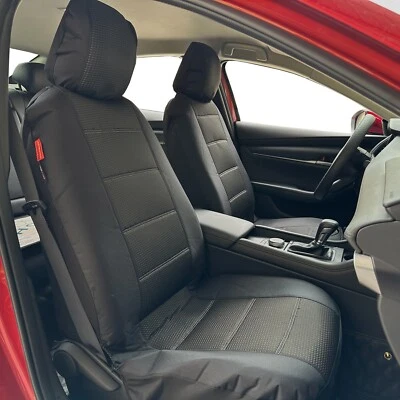 Fundas de asiento delanteras impermeables de lona negra para Honda Civic 1995-2018 2 piezas Foto 1 de 4