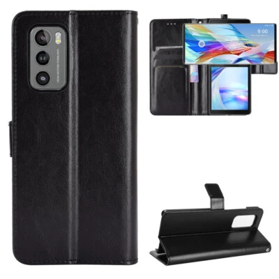 For LG Wing 5G, Luxury Classic 360° Full Cover Flip Leather Wallet Card TPU Case - Image 1 of 4
