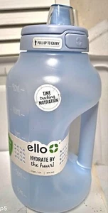 ELLO - HALBE GALLONE FLASCHE - MIT ZEITMARKIERUNG - AUSLAUFSICHER - BLAU - LEBENSLANGE GARANTIE - Bild 1 von 1