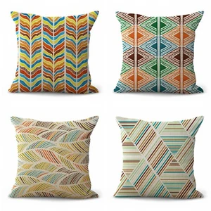 set of 4 south-western abstract cushion covers throw bulk lot - Picture 1 of 10
