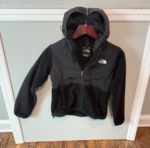North Face Jacket Black Full Zip Denali Polartec Fleece Hooded VTG Women Size XS - Picture 1 of 12