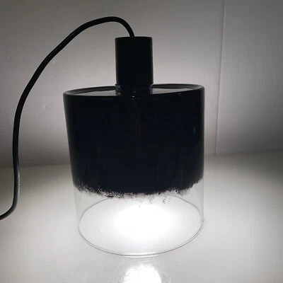 "Lámpara colgante vintage de vidrio negra Ikea luz industrial enchufable retro 7,5""H X 7""" Foto 1 de 4
