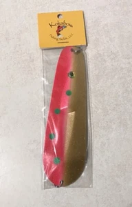 KOKABOW Dodger Trolling Flasher 6” GOLD FLO PINK GREEN DOT Trout Kokanee New USA - Picture 1 of 4