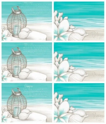 6 PLACEMATS + 6 COASTERS - BEACH LANTERN, POLLOCK - CORK - CINNAMON - AUSTRALIA - Image 1 of 4