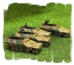 Painted! Sdkfz 251 8cm mortar platoon (4 vehicles) 15mm WWII Flames of War - Imagen 1 de 2