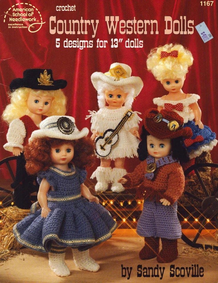 Country Western Dolls Clothes Crochet for 13" Dolls Pattern Booklet - Image 1 of 2