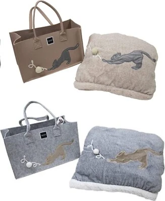 DAUNEX - PLAID MICROFIBRA AGNELLATA  130X160 + BORSA IN PANNO  - CATS - GATTI - Immagine 1 di 3